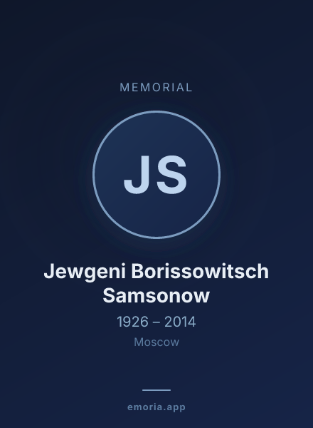 Memorial portrait of Jewgeni Borissowitsch Samsonow