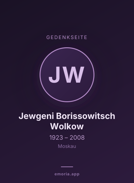 Gedenkportrait von Jewgeni Borissowitsch Wolkow