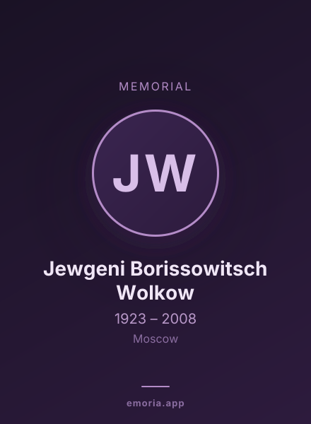 Memorial portrait of Jewgeni Borissowitsch Wolkow