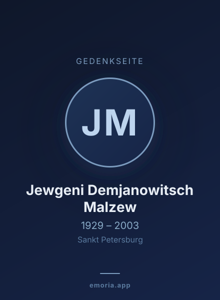 Gedenkportrait von Jewgeni Demjanowitsch Malzew