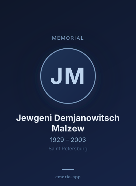 Memorial portrait of Jewgeni Demjanowitsch Malzew