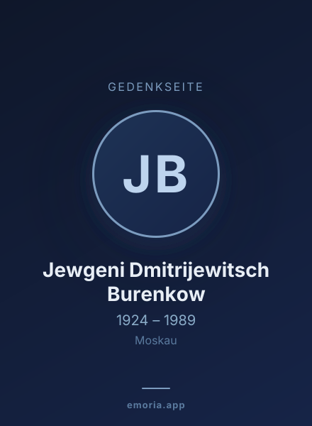 Gedenkportrait von Jewgeni Dmitrijewitsch Burenkow