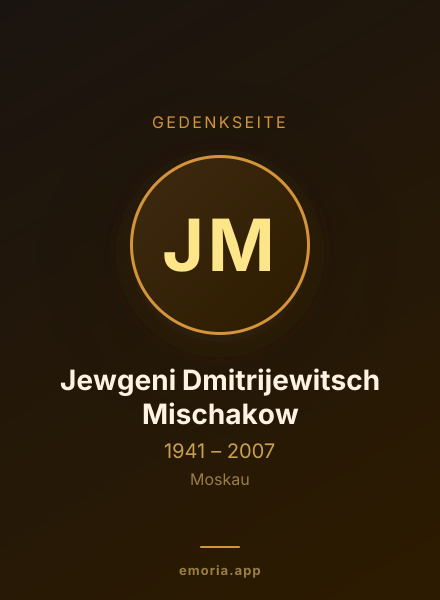 Gedenkportrait von Jewgeni Dmitrijewitsch Mischakow