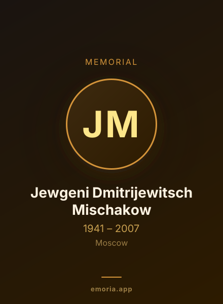 Memorial portrait of Jewgeni Dmitrijewitsch Mischakow