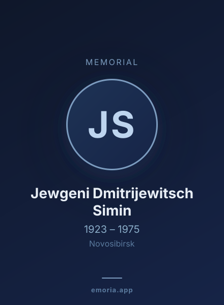 Memorial portrait of Jewgeni Dmitrijewitsch Simin