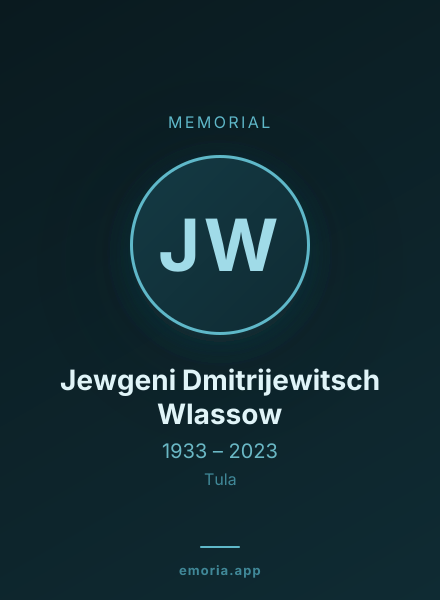 Memorial portrait of Jewgeni Dmitrijewitsch Wlassow
