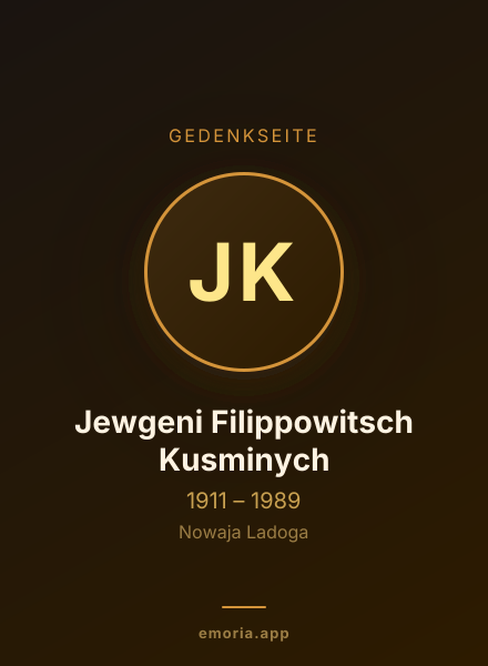 Gedenkportrait von Jewgeni Filippowitsch Kusminych