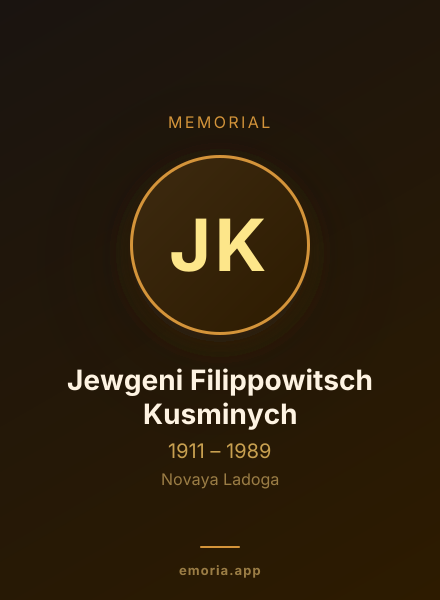 Memorial portrait of Jewgeni Filippowitsch Kusminych