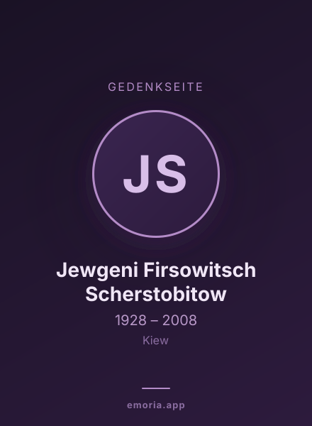 Gedenkportrait von Jewgeni Firsowitsch Scherstobitow