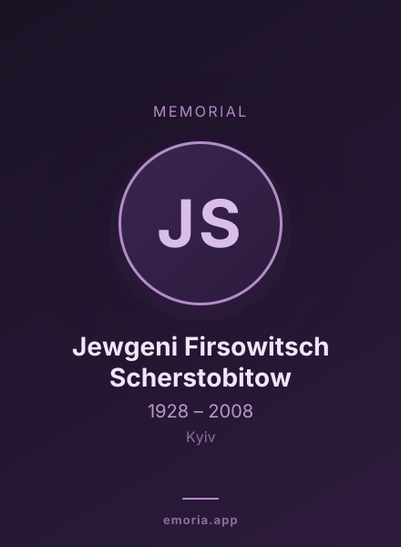 Memorial portrait of Jewgeni Firsowitsch Scherstobitow