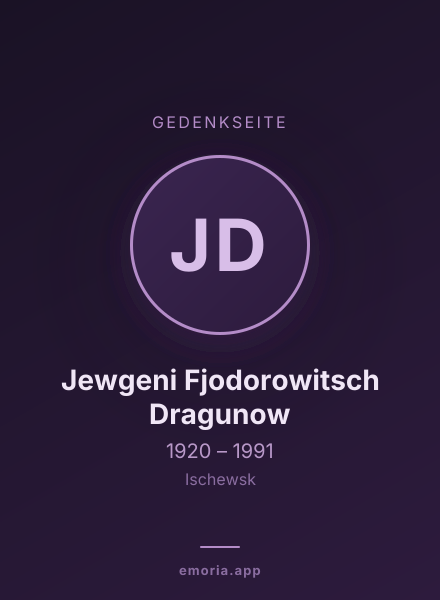 Gedenkportrait von Jewgeni Fjodorowitsch Dragunow