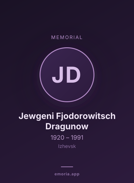 Memorial portrait of Jewgeni Fjodorowitsch Dragunow