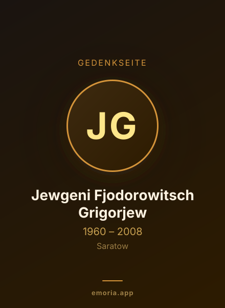 Gedenkportrait von Jewgeni Fjodorowitsch Grigorjew
