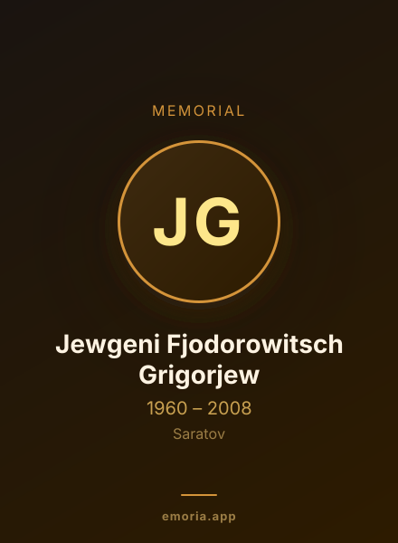 Memorial portrait of Jewgeni Fjodorowitsch Grigorjew