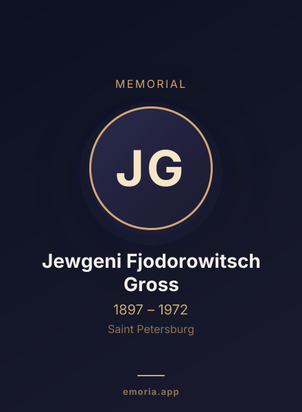 Memorial portrait of Jewgeni Fjodorowitsch Gross
