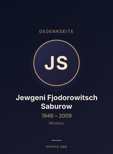 Gedenkportrait von Jewgeni Fjodorowitsch Saburow