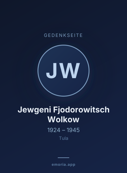 Gedenkportrait von Jewgeni Fjodorowitsch Wolkow