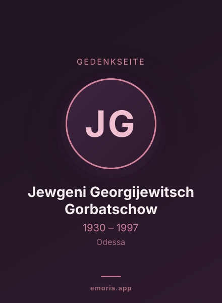 Gedenkportrait von Jewgeni Georgijewitsch Gorbatschow