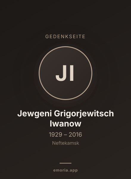 Gedenkportrait von Jewgeni Grigorjewitsch Iwanow