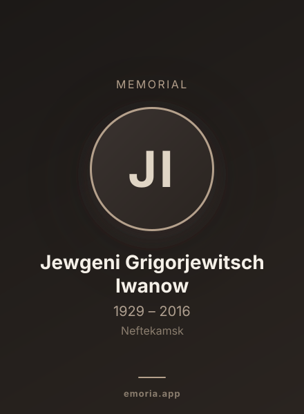 Memorial portrait of Jewgeni Grigorjewitsch Iwanow