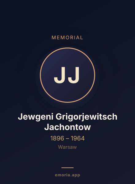 Memorial portrait of Jewgeni Grigorjewitsch Jachontow