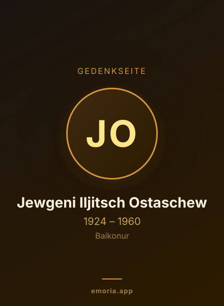 Gedenkportrait von Jewgeni Iljitsch Ostaschew