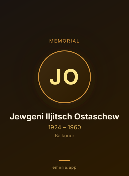 Memorial portrait of Jewgeni Iljitsch Ostaschew