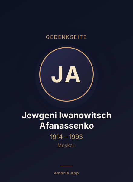 Gedenkportrait von Jewgeni Iwanowitsch Afanassenko