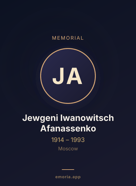 Memorial portrait of Jewgeni Iwanowitsch Afanassenko