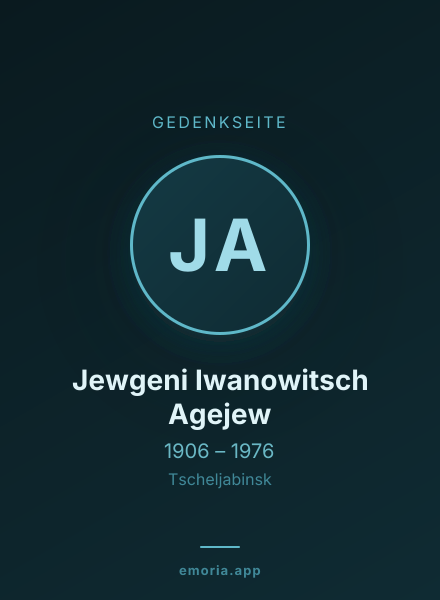Gedenkportrait von Jewgeni Iwanowitsch Agejew