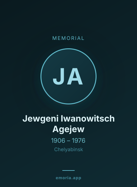 Memorial portrait of Jewgeni Iwanowitsch Agejew