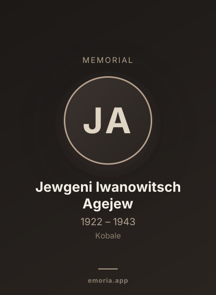 Memorial portrait of Jewgeni Iwanowitsch Agejew