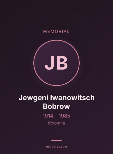 Memorial portrait of Jewgeni Iwanowitsch Bobrow