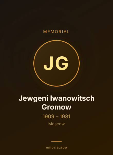 Memorial portrait of Jewgeni Iwanowitsch Gromow