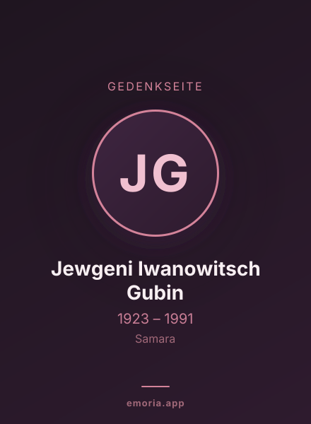 Gedenkportrait von Jewgeni Iwanowitsch Gubin