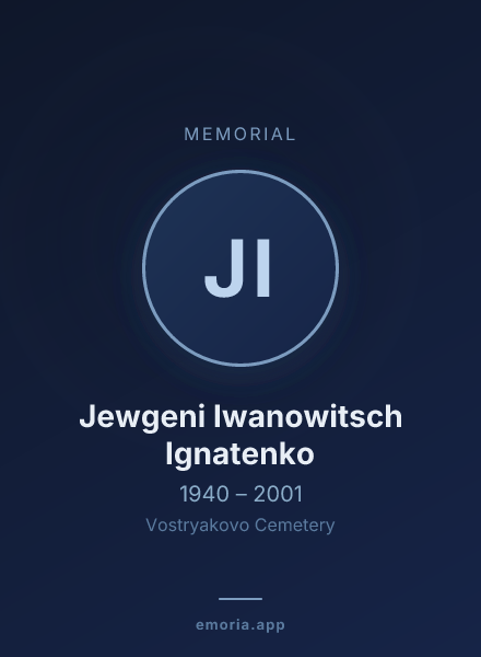 Memorial portrait of Jewgeni Iwanowitsch Ignatenko