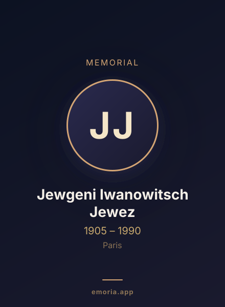 Memorial portrait of Jewgeni Iwanowitsch Jewez
