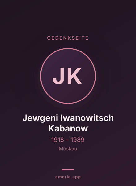 Gedenkportrait von Jewgeni Iwanowitsch Kabanow