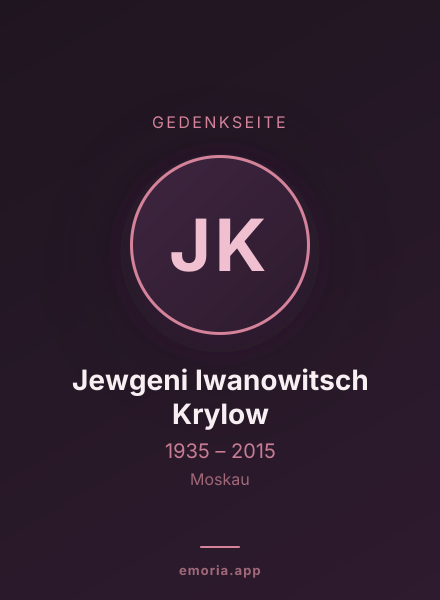 Gedenkportrait von Jewgeni Iwanowitsch Krylow