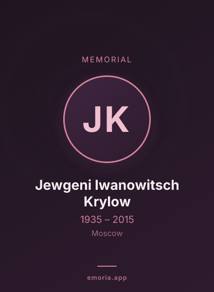 Memorial portrait of Jewgeni Iwanowitsch Krylow