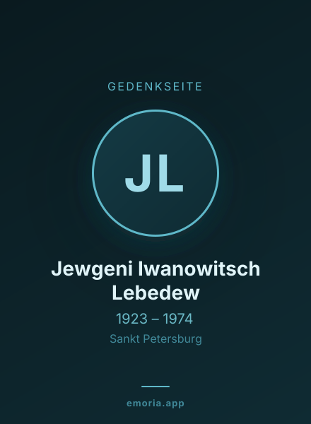 Gedenkportrait von Jewgeni Iwanowitsch Lebedew
