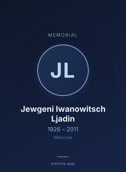 Memorial portrait of Jewgeni Iwanowitsch Ljadin