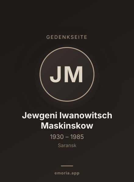 Gedenkportrait von Jewgeni Iwanowitsch Maskinskow