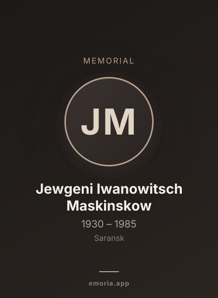 Memorial portrait of Jewgeni Iwanowitsch Maskinskow