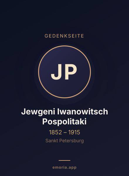 Gedenkportrait von Jewgeni Iwanowitsch Pospolitaki