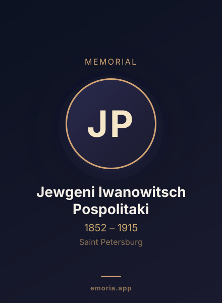 Memorial portrait of Jewgeni Iwanowitsch Pospolitaki