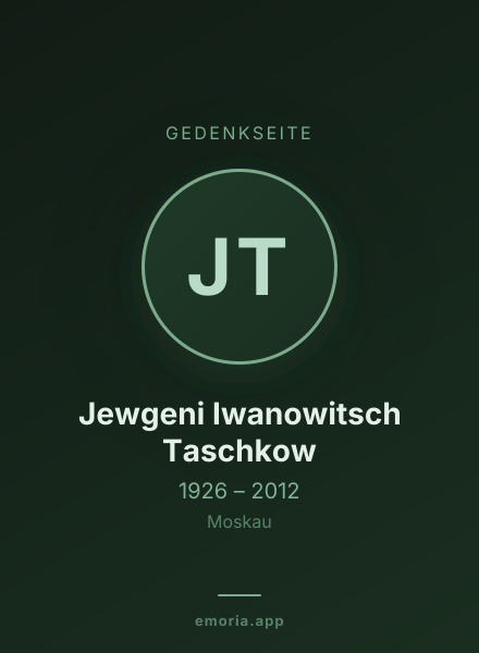 Gedenkportrait von Jewgeni Iwanowitsch Taschkow