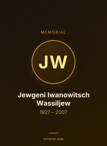 Memorial portrait of Jewgeni Iwanowitsch Wassiljew