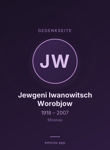 Gedenkportrait von Jewgeni Iwanowitsch Worobjow