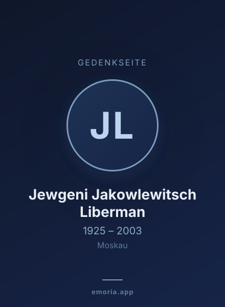 Gedenkportrait von Jewgeni Jakowlewitsch Liberman